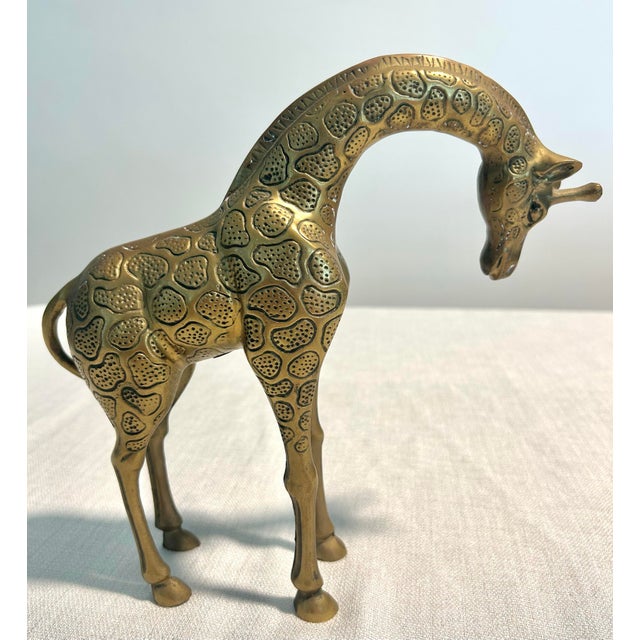 Mid-Century Modern MCM Solid Brass Andrea by Sadek Giraffe Figurine For Sale - Image 3 of 5