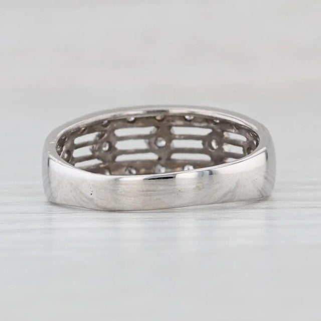 0.15ctw Diamond Hearts Band 14k White Gold Size 8.5 Ring For Sale - Image 4 of 7