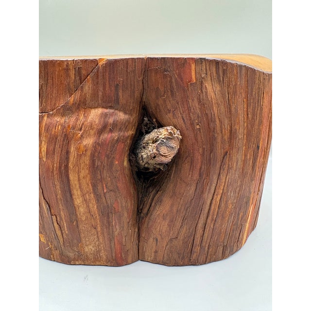 Mid-Century Modern Mid 20th Century Live Edge Cedar Wood Stash Mystery Jewelry Suggestive Box For Sale - Image 3 of 10