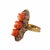 Victorian Victorian 14k Rose & Yellow Gold Ring With Carved Coral Roses Size 7.75 For Sale - Image 3 of 5