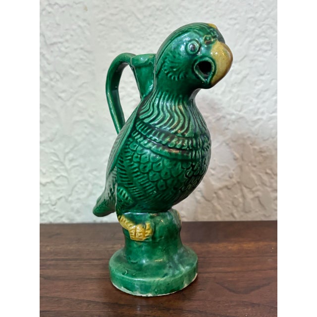 Chinoiserie Antique Chinese Porcelain Parrot Ewer For Sale - Image 3 of 9