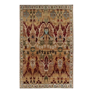 Rug & Kilim’s Persian-Inspired Rug in Crimson and Gold Floral Patterns For Sale