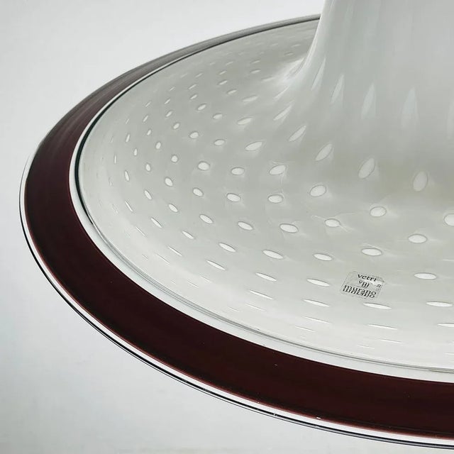 The huge vintage Murano pendant lamp Vetri Murano 025 was made in Italy in the 1970s. Very beautiful white Murano glass...