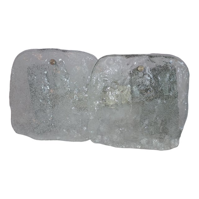 Ice Glass Wall Lamp by Jt Kalmar for Kalmar, 1960s For Sale