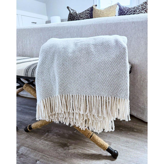 Marina Throw Jacquard Collection, Mink For Sale - Image 9 of 12