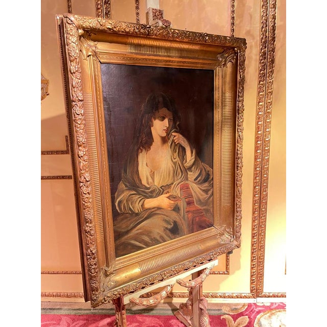 Portrait of Woman, 19th Century, Oil on Canvas, Framed For Sale - Image 8 of 14