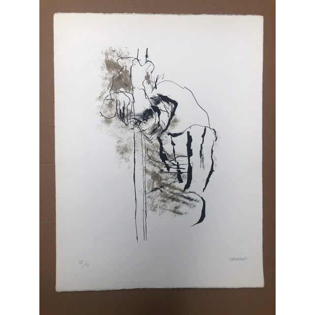 Abraham Rattner (1893 - 1978) figure lithograph, pencil signed and numbered 135 of 150. This will be shipped rolled in a...