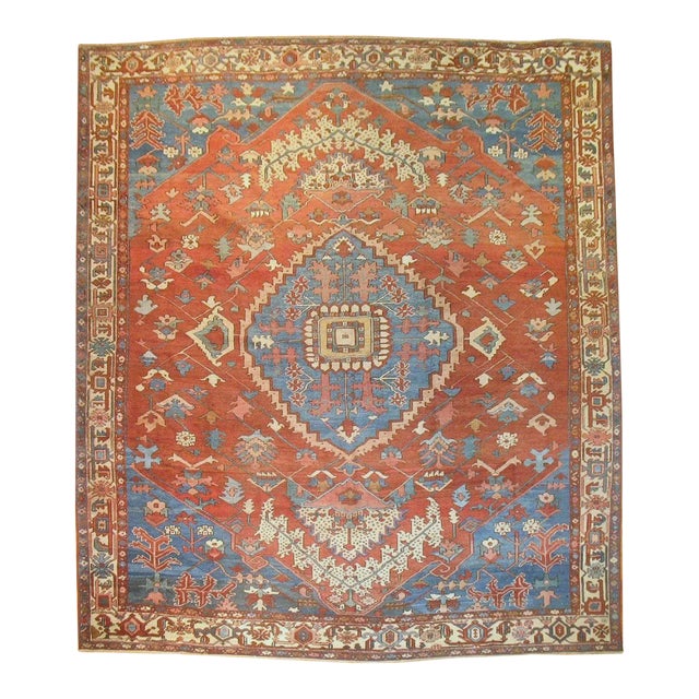 19th Century Antique Bakshaish Rug, 10' X 11'9'' For Sale