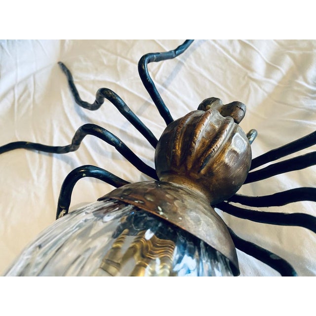 Mid-Century Italian Modern Metal and Glass Spider Wall Lamp, 1950s For Sale - Image 15 of 18