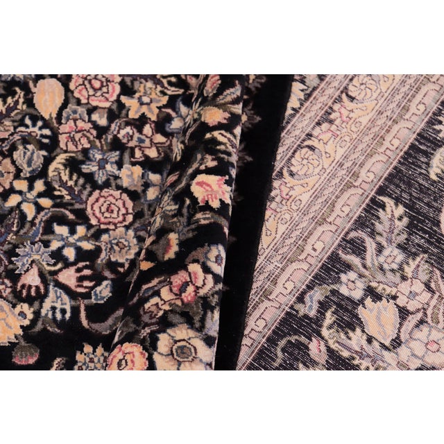 Textile Art Nouveau Pak-Persian Black/Black Wool Rug - 9'2'' X 12'4'' For Sale - Image 7 of 9