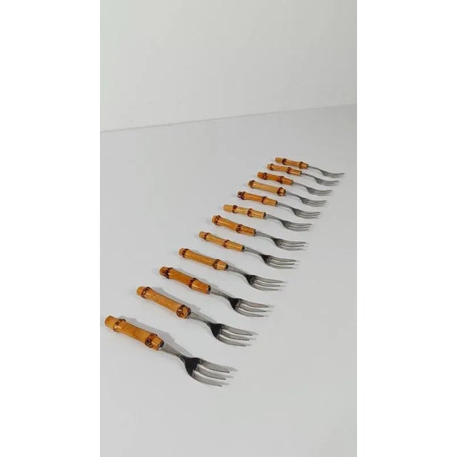 Vintage Dessert Set Flatware with Cake Servers in Stainless Steel, 1970s, Set of 14 For Sale - Image 14 of 17