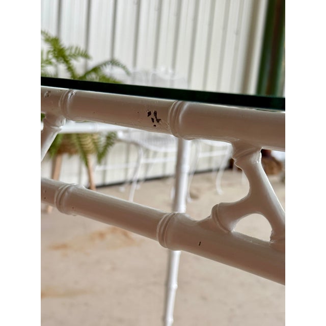 Vintage Coastal Regency Faux Bamboo Game or Card Table by Phyllis Morris For Sale In Naples, FL - Image 6 of 12