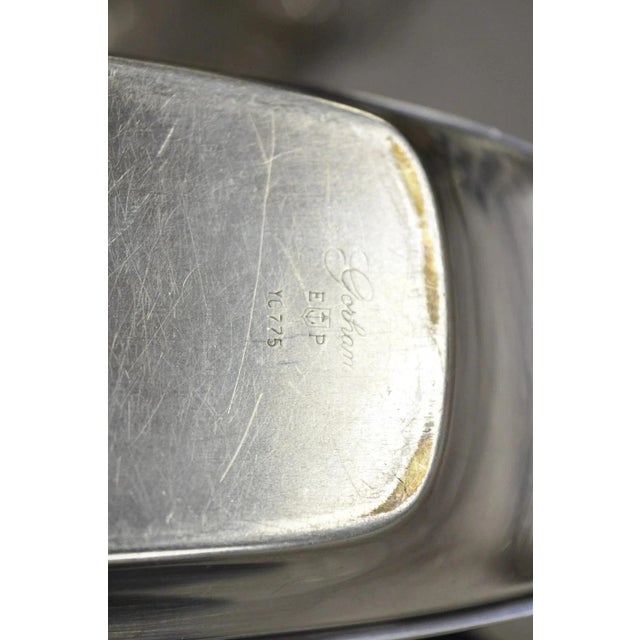 Metal Vintage Gorham Yc 775 Silver Plated Modern Butter Dish W/ Glass Liner For Sale - Image 7 of 9