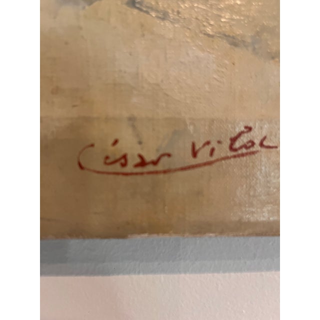 Signed César Vilot French Reclining Nude Oil on Canvas, Mid-20th Century For Sale In West Palm - Image 6 of 12