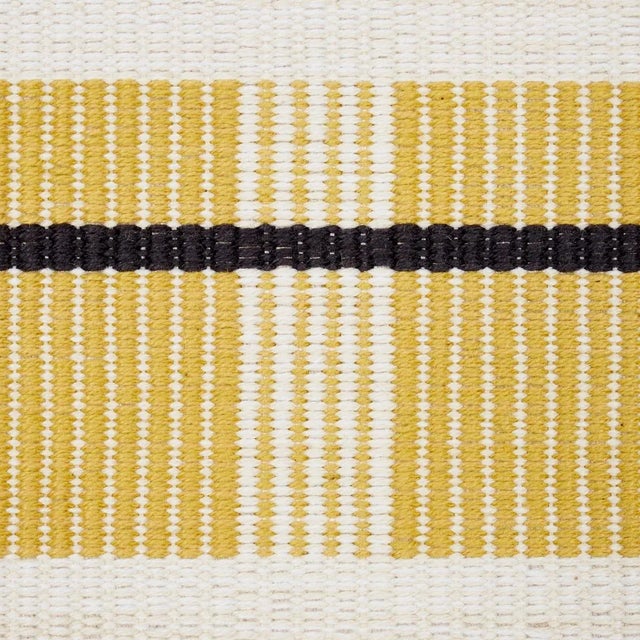 Modern Sample - Schumacher x Stephanie Seal Brown Calcada Tape Medium Trim in Maize For Sale - Image 3 of 4