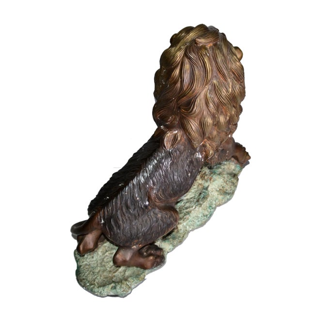 Bronze Heavy Solid Bronze Lion Sculpture For Sale - Image 8 of 10