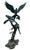 This monumental bronze sculpture is a masterwork of decorative metalwork, capturing three detailed parrots perched amidst...