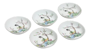 1910s Chinese Porcelain Saucers, Republic Period - Set of 5