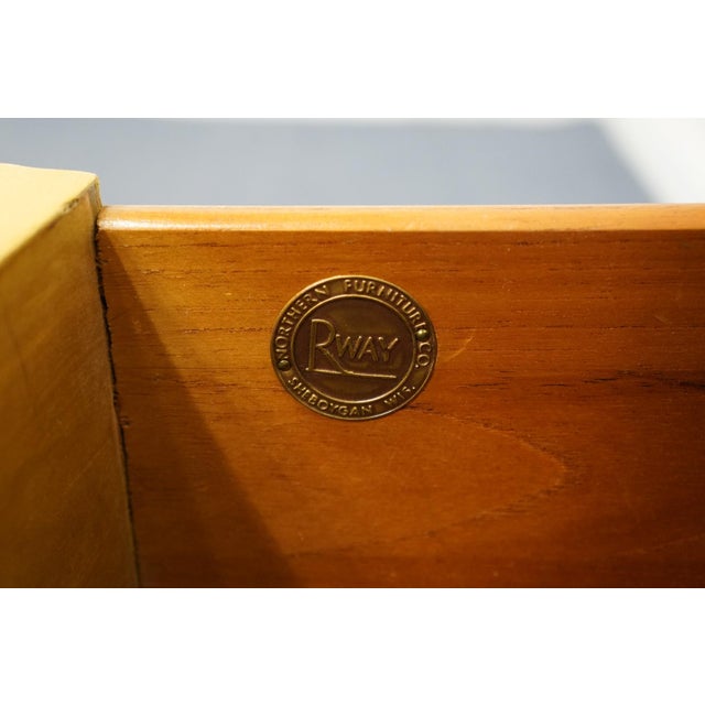 Rway / Northern Furniture MCM Mid Century Modern 56" Blonde Wood Vanity