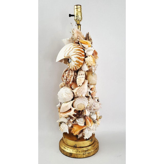 Mid-Century Modern Lamp Seashells Shells Extra-Large Size - Restored For Sale - Image 3 of 17