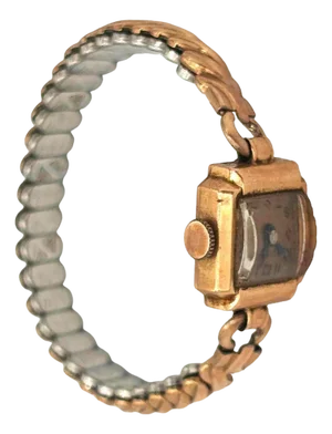 1940 Art Deco 14k Rose Gold Fill Ladies Watch by Bulova W/ 10k Jb Champion Band