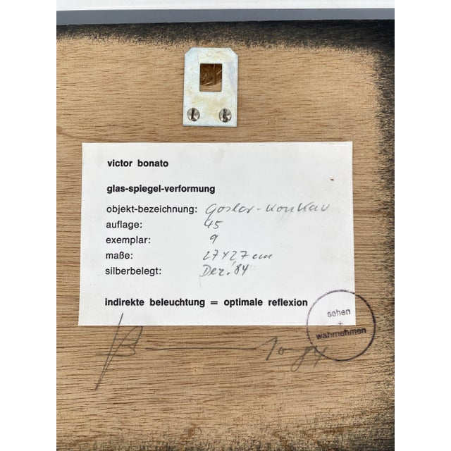 Deformed Mirror-Glass Art Object G-Kk-78 / Goslar Convex/Concave by Victor Bonato, Germany, 1978 For Sale - Image 6 of 9