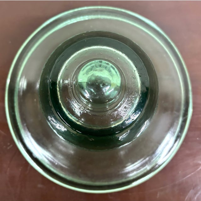 Late 20th Century Vintage French Style Aqua Color Glass Garden Cloche For Sale - Image 5 of 6