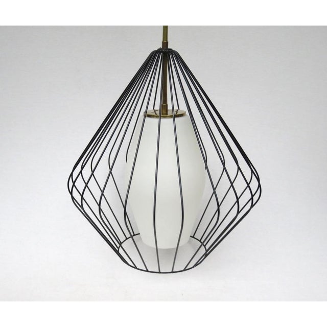 1950s Mid-Century Modern String Pendant Lamp in Glass and Brass, 1950s For Sale - Image 5 of 18