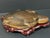 Chinese Art Carved Tiger Eye Stone Turtle Sculpture on Wooden Display Stand For Sale - Image 4 of 11