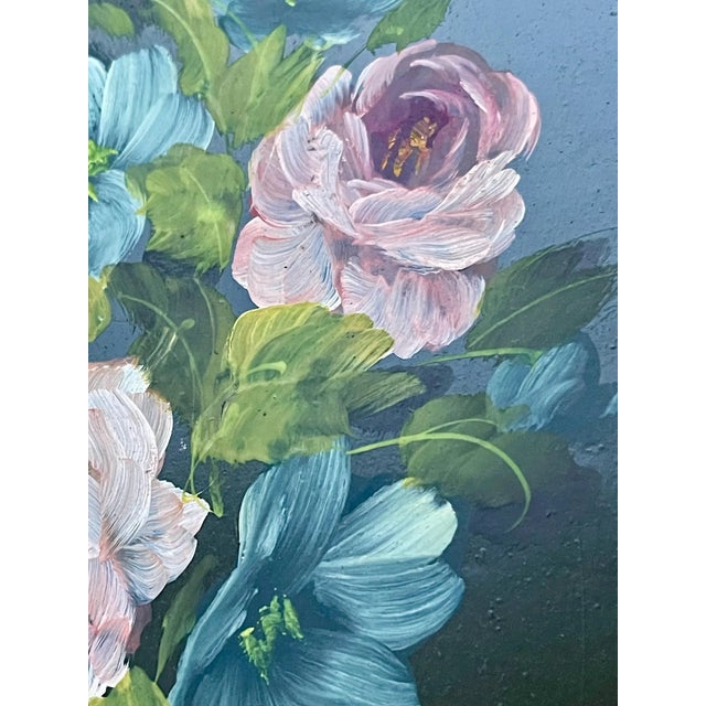 Fantastic Original Antique Botanical Oil Painting Victorian Still Life Roses Dogwood Antique Frame For Sale - Image 4 of 8