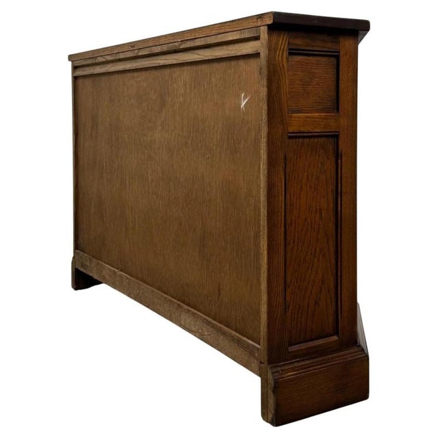 Antique Linenfold Panelled Cabinet in Oak, 1900s For Sale - Image 9 of 14