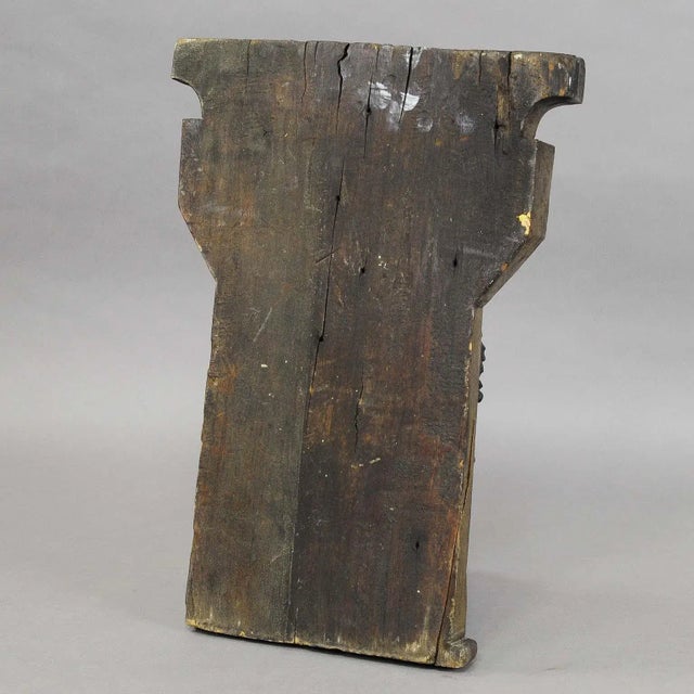 Wooden Sculpture of a Masculine Face For Sale - Image 5 of 7