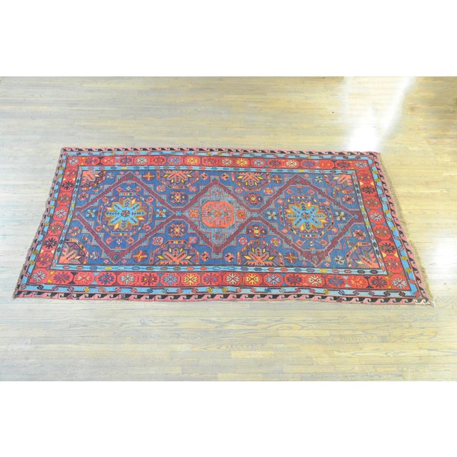 Vintage Mid Century Soumak Rug For Sale - Image 9 of 10