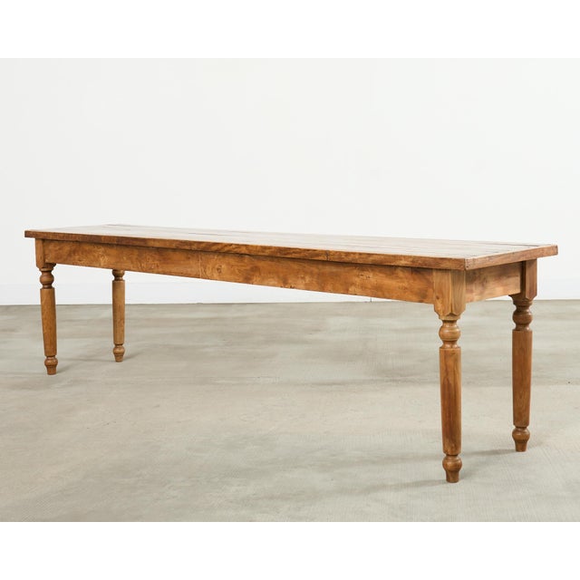 Late 20th Century Country Farmhouse Hardwood Console Display Sofa Table 8 Ft For Sale - Image 5 of 18