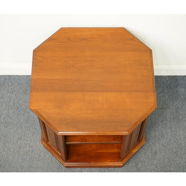 Ethan Allen Georgian Court Solid Cherry 26" Octagonal Tiered Accent End Table 11-8066 For Sale In Kansas City - Image 6 of 10
