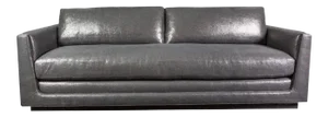 1960s Mid Century Arthur Elrod Metallic Gray Linen Sofa