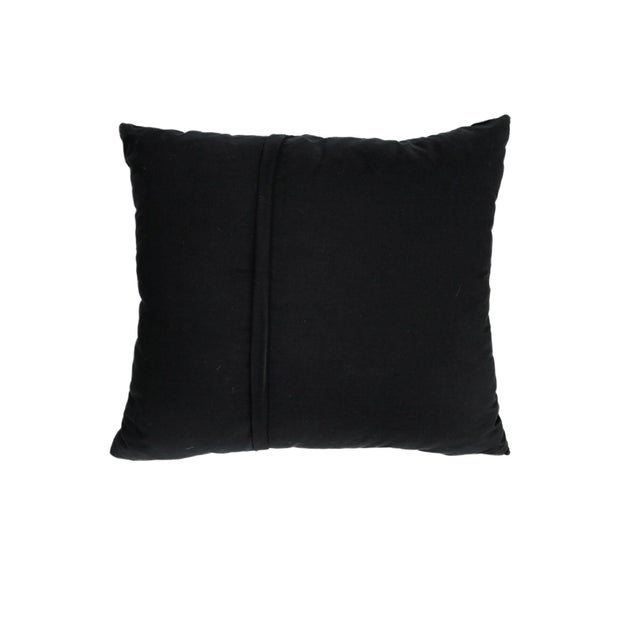 African Custom Made Black and White Kente Cloth Pillow 21" by 19" For Sale - Image 4 of 5