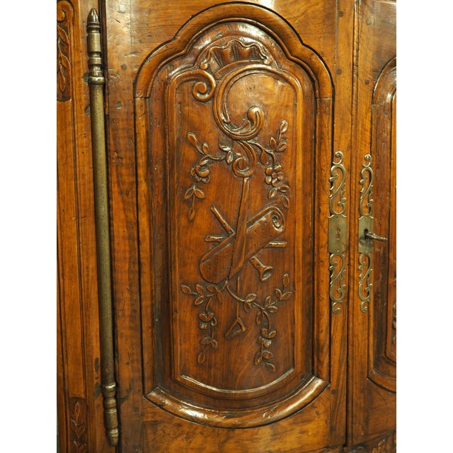 18th Century French Corner Cabinet With Musical Trophy Decor, Provence, France For Sale - Image 10 of 18