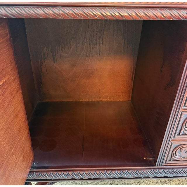Spanish Revival Renaissance Revival 1970s Euro Import Carved Wood China Cabinet For Sale - Image 3 of 12