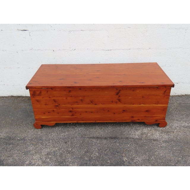 Early 20th Century Early 1900s Solid Cedar Hope Chest Blanket Trunk Bench 6305 For Sale - Image 5 of 16