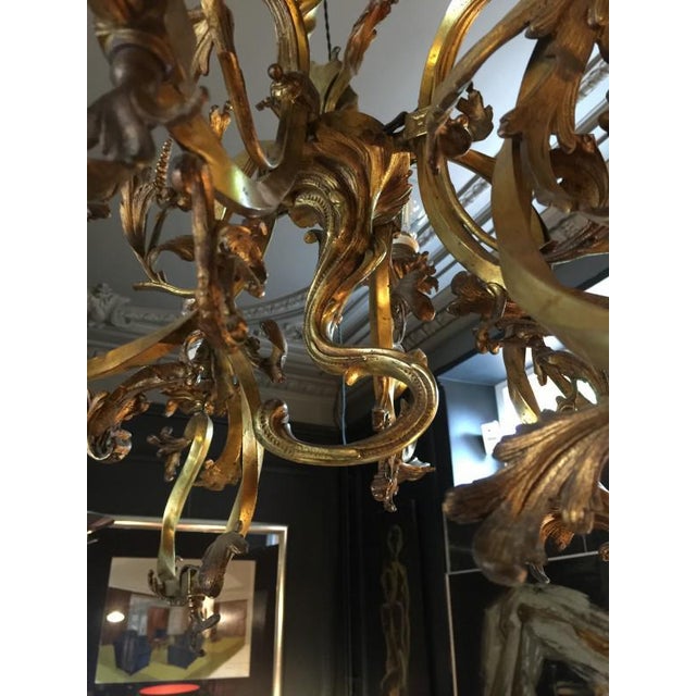 Louis XV Bronze Chandelier, 1870s For Sale - Image 6 of 16