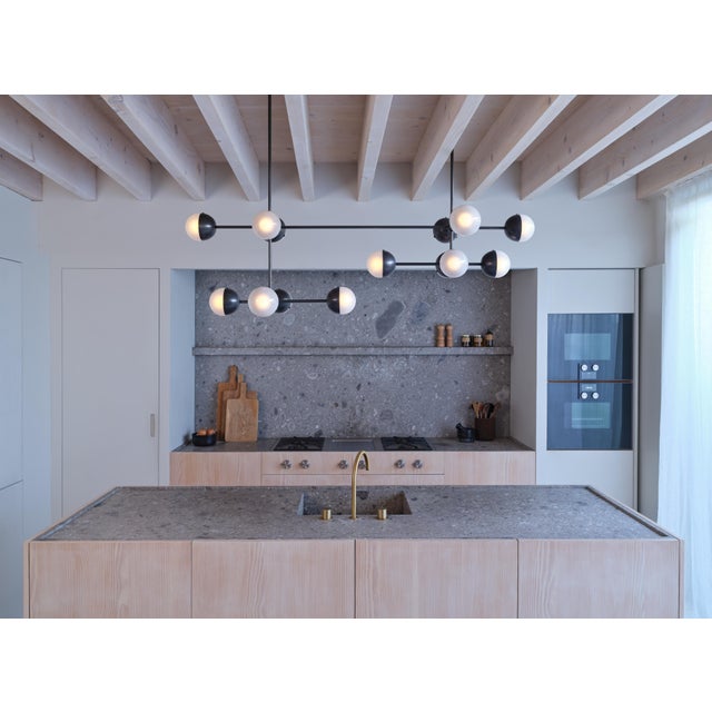 Black Molecule Linear Chandelier For Sale - Image 8 of 12
