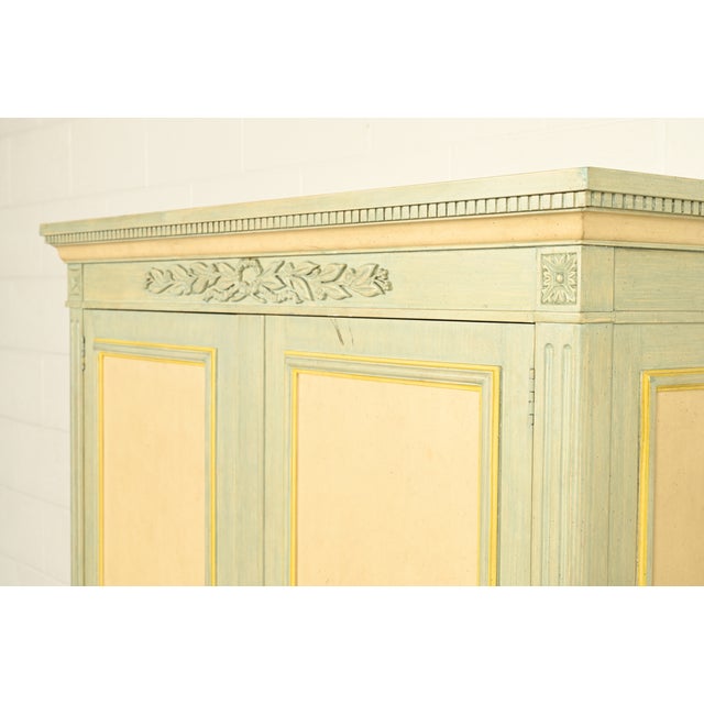 Cream Baker Furniture French Regency Louis XVI Cream Lacquered Armoire Dresser or Linen Press, Circa 1960s For Sale - Image 8 of 16