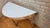 Mid Century Modern Half Moon White Top Console Table For Sale - Image 10 of 13