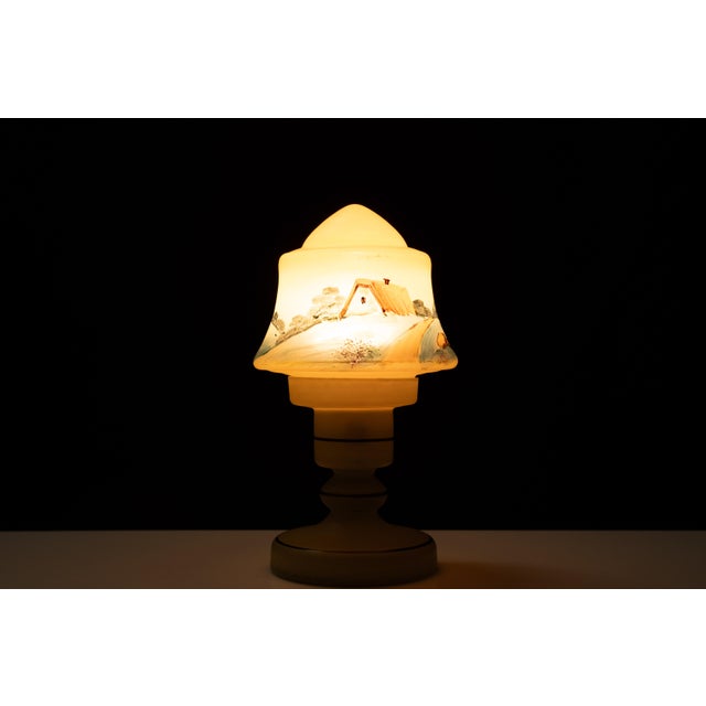 Small Boudoir Glass Table Lamp, 1950s For Sale - Image 10 of 12