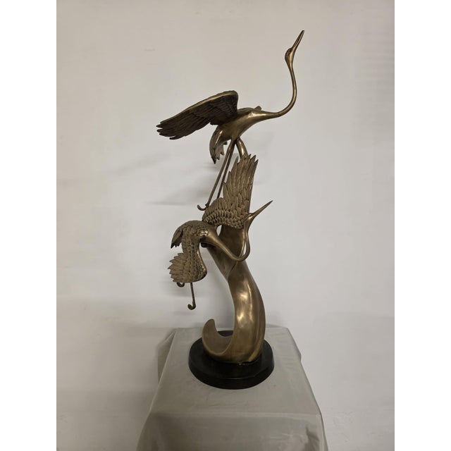 Sculpture Depicting Grey Herons in Flight, 1940s, Brass For Sale - Image 4 of 15