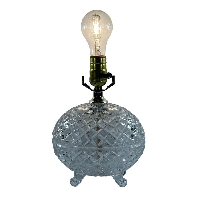 Late 20th Century Crystal Egg Shaped Accent Lamp For Sale