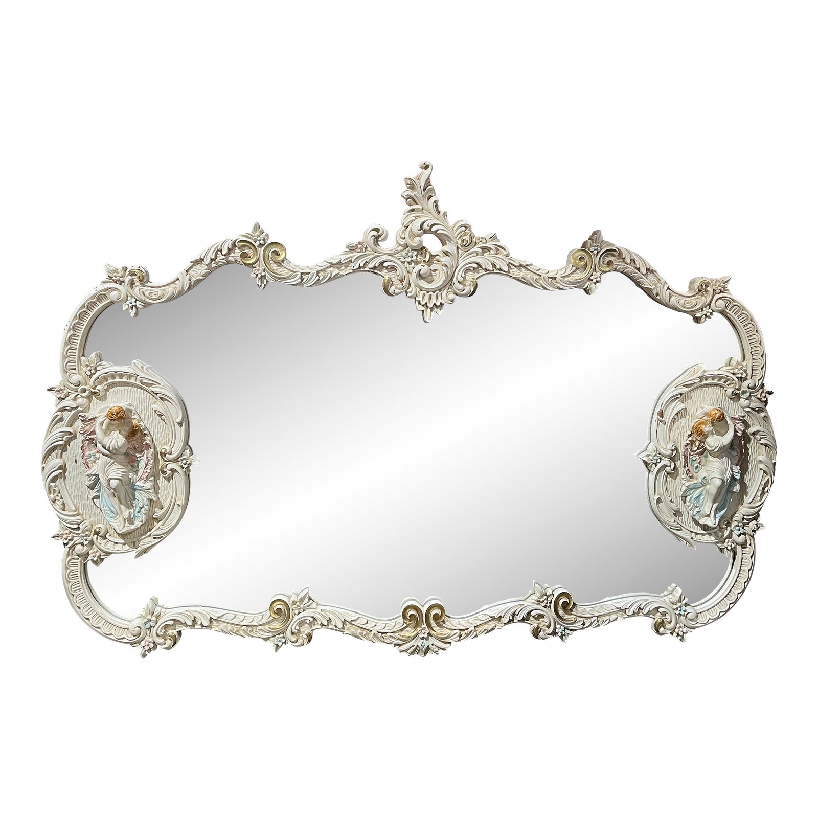 Vintage French Provincial Mirror With Plaques of Couples Chairish