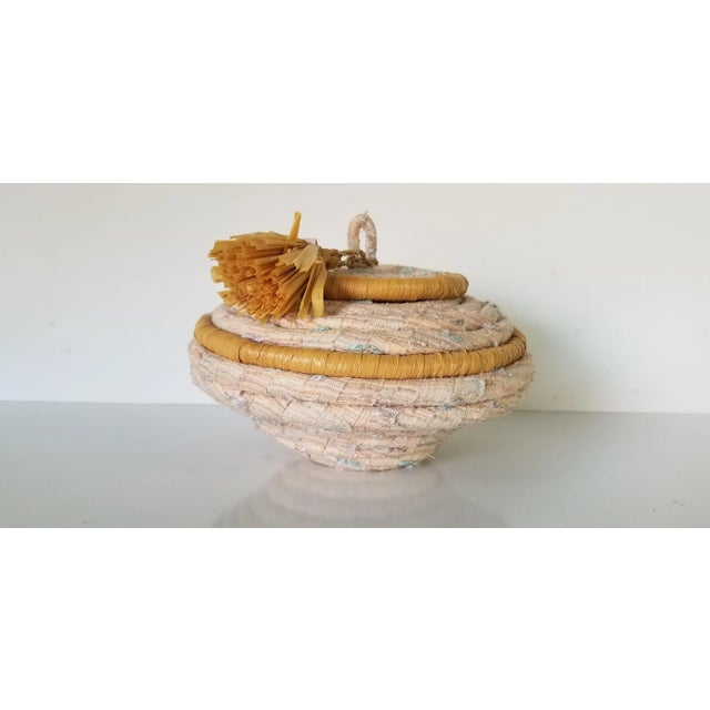 Vintage Hand-Woven Wool Decorative Vase/ Sold For Sale - Image 10 of 10