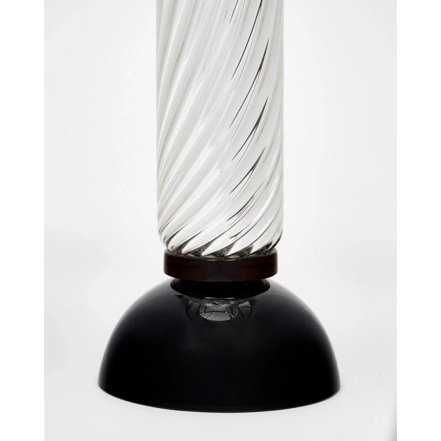 Black Murano Mercury Glass Spiral Lamps For Sale - Image 8 of 9